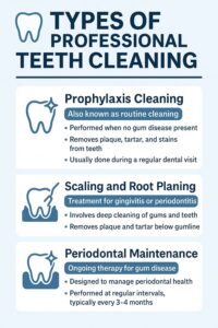 infographic showing types of teeth cleaning